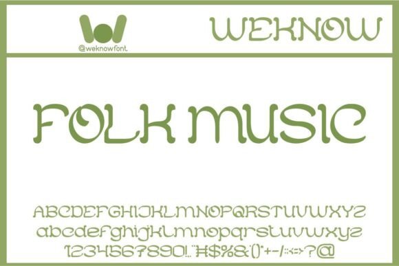 Folk Music Font: Whimsical Display Typeface for Crafters